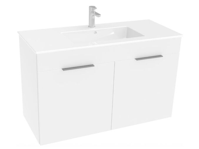Jika Cube Skříňka s umyvadlem 100x43x62,2 cm, 2x dvířka, bílá/bílá lesk