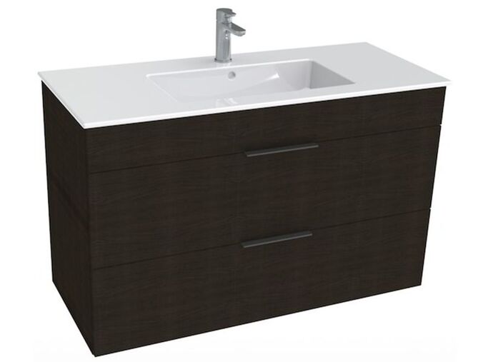 Jika Cube skříňka s umyvadlem 100x43x62,2 cm, 2x zásuvka, tmavý dub