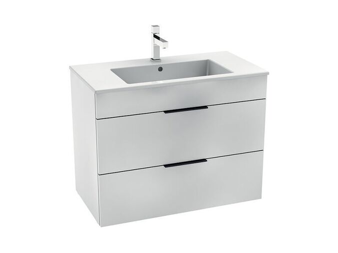 Jika Cube Skříňka s umyvadlem 80x43x62,2 cm, 2x zásuvka, bílá/bílá lesk