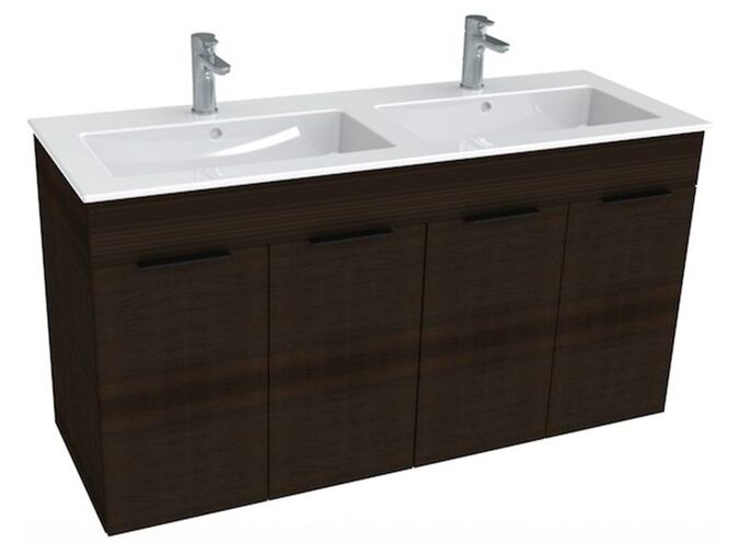 Jika Cube skříňka s umyvadlem 120x43x62,2 cm, 4x dvířka, tmavý dub