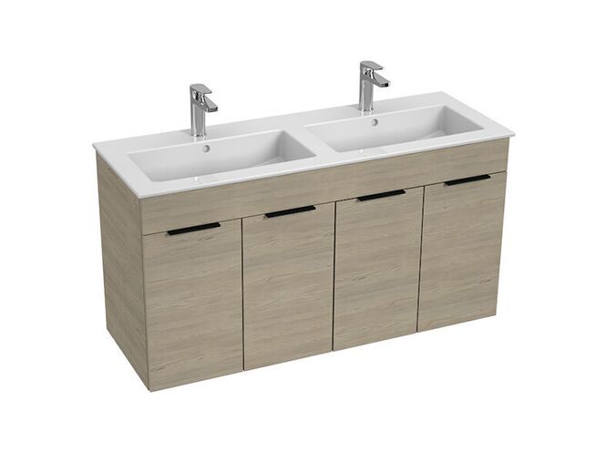 Jika Cube Skříňka s dvojumyvadlem 118x43,2x62,2 cm, 4x dvířka, jasan