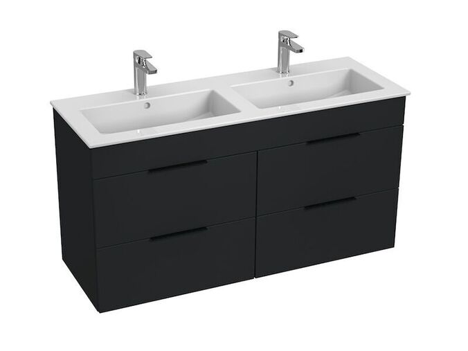 Jika Cube Skříňka s dvojumyvadlem 118x43,2x62,2 cm, 4x zásuvka, antracit mat