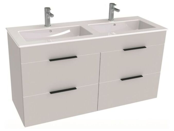Jika Cube Skříňka s umyvadlem 120x43x62,2 cm, 4x zásuvka, bílá/bílá lesk