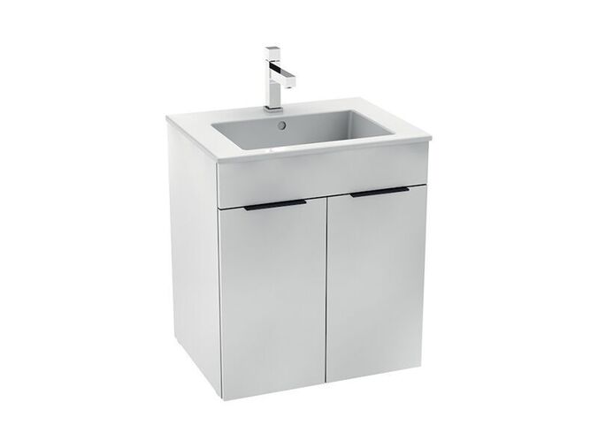 Jika Cube Skříňka s umyvadlem 55x43x62,2 cm, 2x dvířka, bílá/bílá lesk