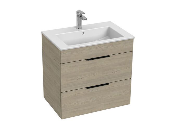 Jika Cube Skříňka s umyvadlem 65x43x62,2 cm, 2x zásuvka, jasan