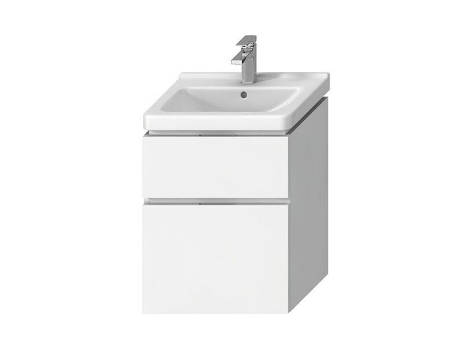 Jika Cubito Pure Skříňka pod umyvadlo 54x39,9x68,3 cm, 2x zásuvka, bílá/bílá lesk