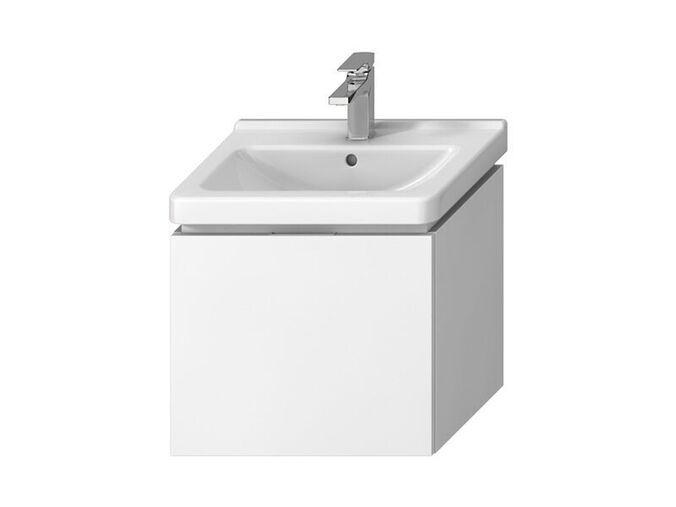 Jika Cubito Pure Skříňka pod umyvadlo 54x39,9x48 cm, 1x zásuvka, bílá/bílá lesk