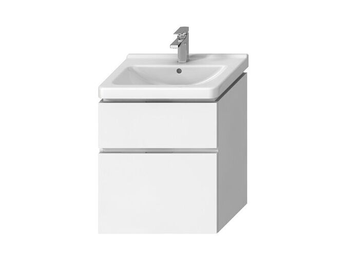 Jika Cubito Pure Skříňka pod umyvadlo 59x42,7x68,3 cm, 2x zásuvka, bílá/bílá lesk