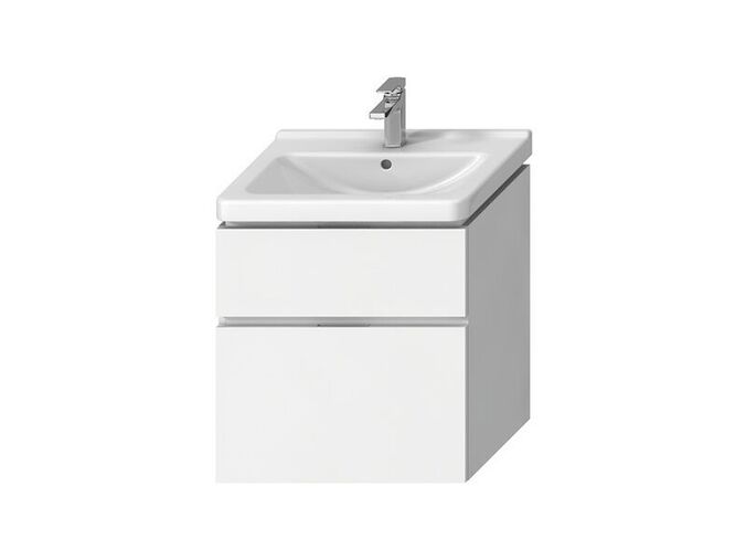 Jika Cubito Pure Skříňka pod umyvadlo 64x46,7x68,3 cm, 2x zásuvka, bílá/bílá lesk