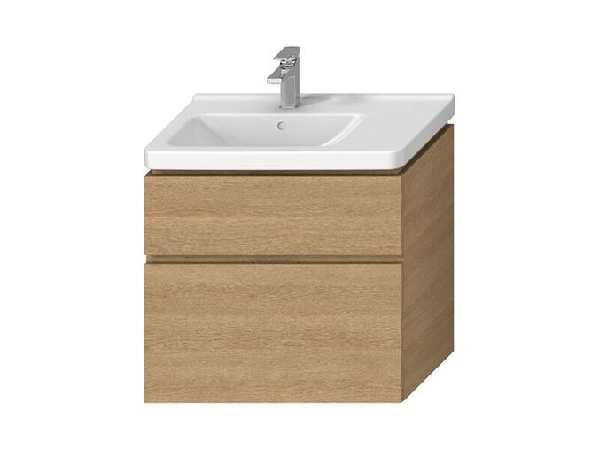 Jika Cubito Pure Skříňka pod umyvadlo 74x42,6x68,3 cm, 2x zásuvka, výřez vlevo, dub