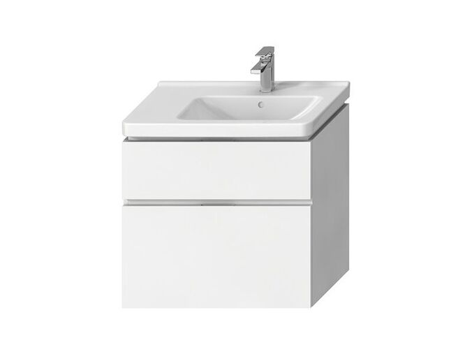 Jika Cubito Pure Skříňka pod umyvadlo 74x42,6x68,3 cm, 2x zásuvka, výřez vpravo, bílá/bílá lesk