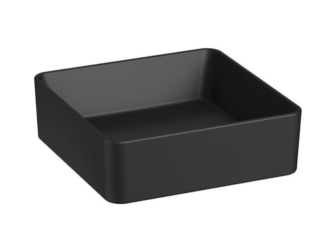 Jika Cubito Pure Umyvadlová mísa 38x38 cm, bez otvoru pro baterii, bez přepadu, černá mat