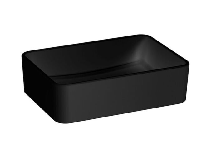 Jika Cubito Pure Umyvadlová mísa 50x35 cm, bez otvoru pro baterii, bez přepadu, černá mat