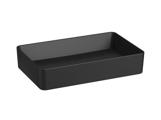 Jika Cubito Pure Umyvadlová mísa 60x38 cm, bez otvoru pro baterii, bez přepadu, černá mat