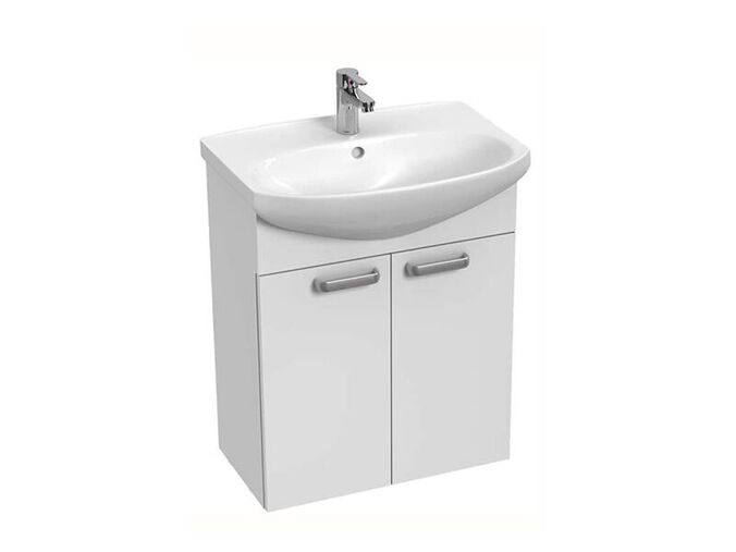 Jika Euroline-N Skříňka s umyvadlem 50 cm, 2x dvířka, bílá lesk/mat