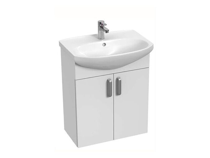 Jika Euroline-N Skříňka s umyvadlem 60 cm, 2x dvířka, bílá lesk/mat