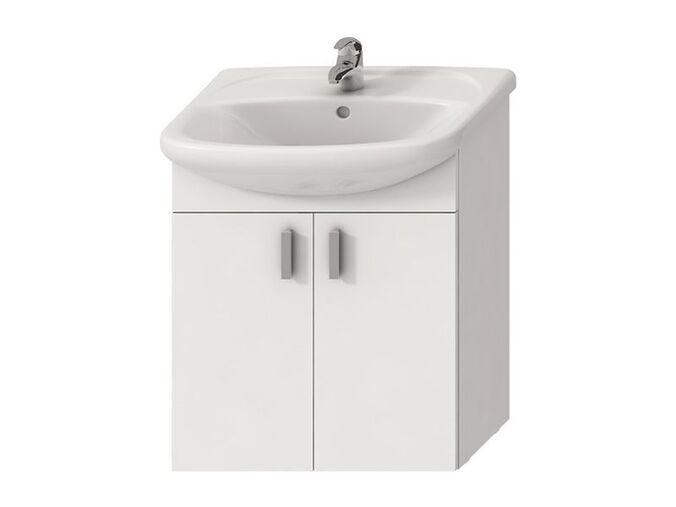 Jika Lyra Plus Skříňka pod umyvadlo 60,8x31x69,9 cm, 2x dveře, bílá/bílá lesk