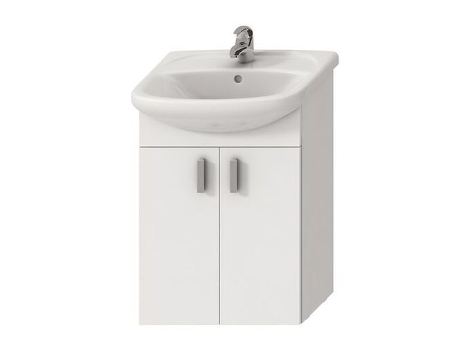 Jika Lyra Plus Skříňka s umyvadlem 53x42 cm, 2x dvířka, bílá/bílá lesk