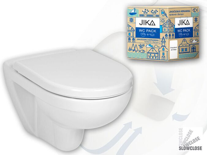Jika Lyra Plus Závěsné WC 53x36 cm, sedátko SlowClose, bílá