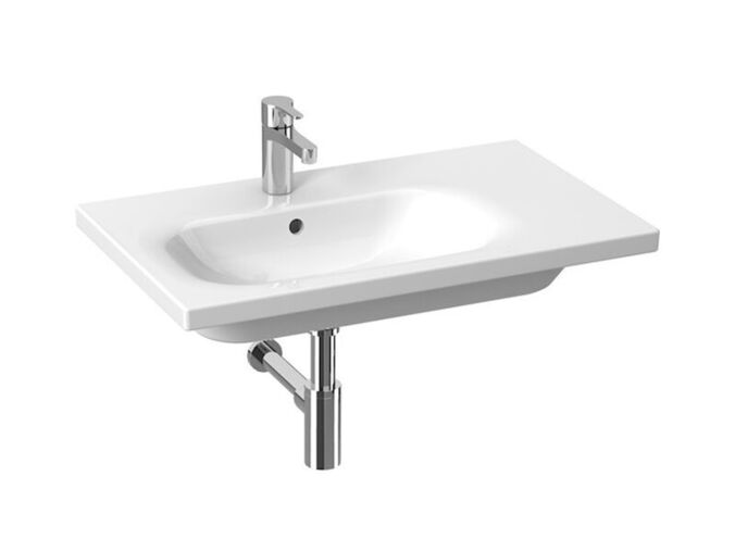 Jika Mio-N Asymetrické umyvadlo pravé 75x45 cm, otvor pro baterii, přepad, bílá
