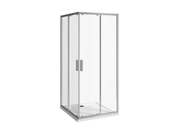 Jika Nion Čtvercový sprchový kout 88-89,5x88-89,5x195 cm, Perla Glass, dekor arctic, stříbrná lesk