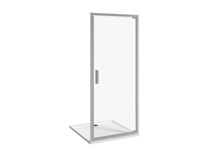 Jika Nion Sprchové dveře pivotové 86,5-89,5x195 cm, jednokřídlé, levé/pravé, Perla Glass, dekor transparent, stříbrná lesk
