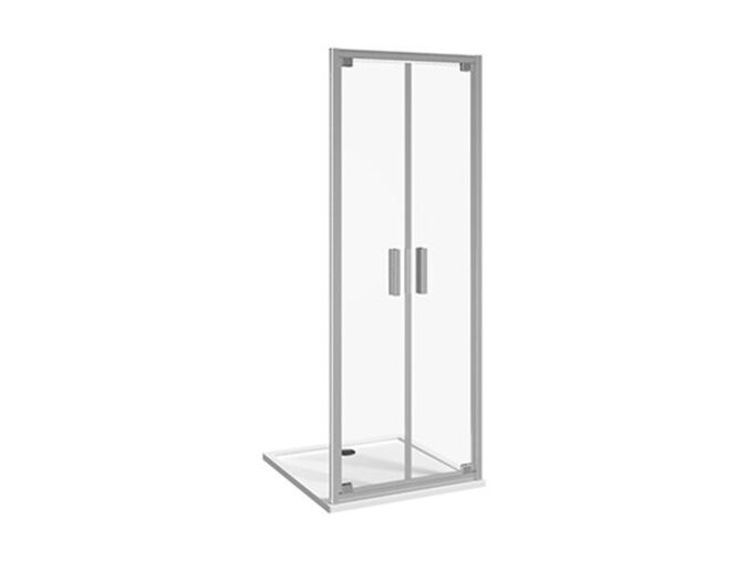 Jika Nion Sprchové dveře pivotové 86,5-89,5x195 cm, dvoukřídlé, levé/pravé, Perla Glass, dekor arctic, stříbrná lesk