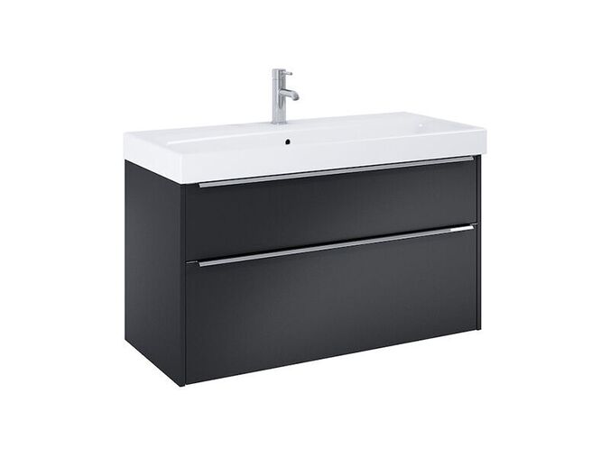 Jika Pure Skříňka s umyvadlem 100x41,8x54 cm, 2x zásuvka, černá mat