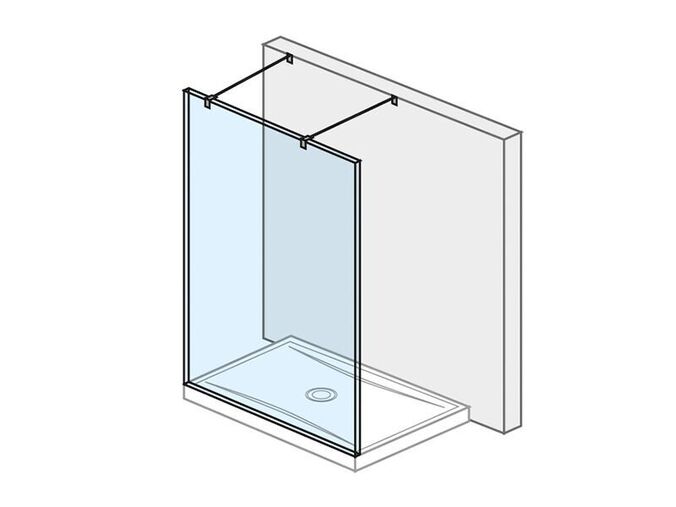 Jika Cubito Pure Walk in skleněná stěna pevná 120cm pro vaničku 120×80, 120×90cm vč. dvou vzpěr, perla GLASS