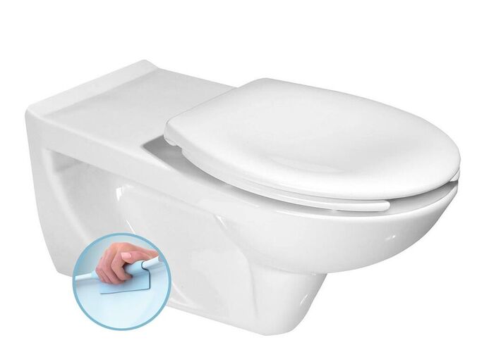 Sapho HANDICAP závěsná WC mísa, prodloužená, Rimless, 37,5x73cm, bílá