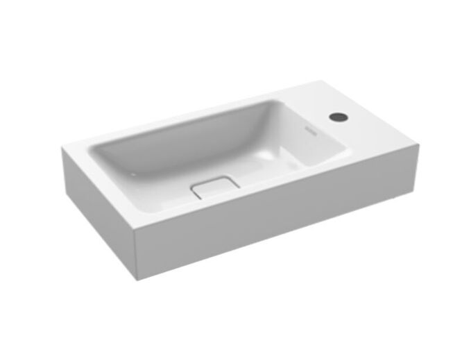 Kaldewei Cono 3073 umyvadlo na stěnu, pravé, 55x30 cm, bez přepadu, 1x1 otvor, Perl-Effekt, bílá
