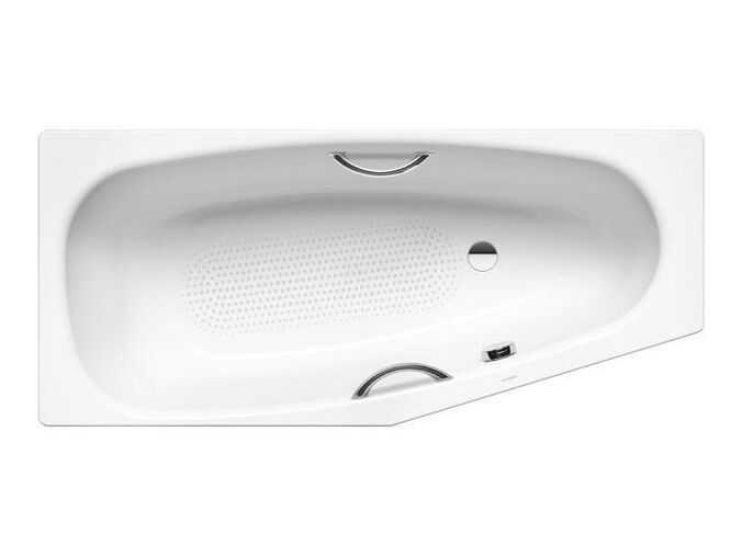 Kaldewei Mini Star      835 asymetrická vana pravá 157x70/47,5 cm, s otvory pro madla, celoplošný Antislip, Perl-Effekt, bílá