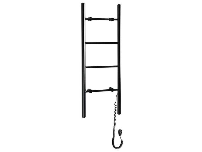 Sapho KARBO elektrický sušák ručníků, kulatý, 400x1120mm, 87 W, černá mat