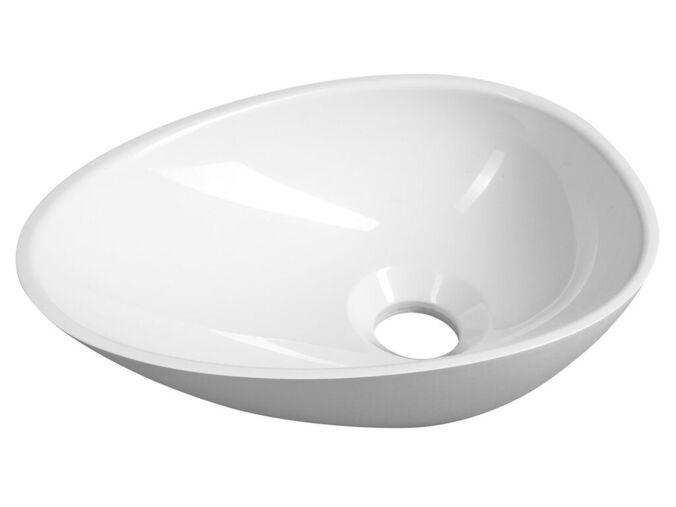 Sapho KEA umývátko na desku, litý mramor, 32x22cm, bílá