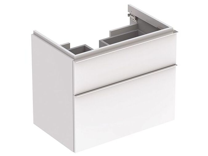 Geberit iCon skříňka pod umyvadlo se dvěma zásuvkami 74x47,7x62 cm, lakované s vysokým leskem, bílá