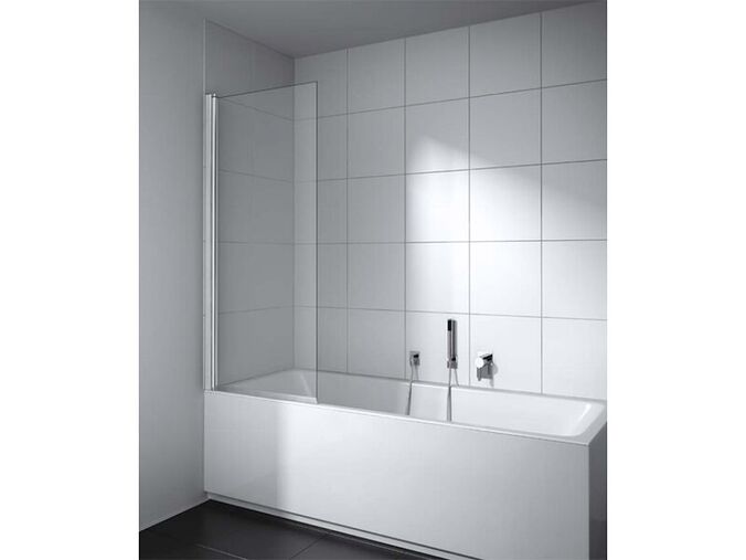 Kermi Cada XS vanová zástěna 73-75,5x160 cm, levá, CadaClean, sklo čiré, stříbrná lesk