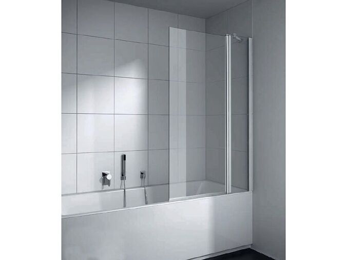 Kermi CADA XS vanová zástěna s pevným polem 133-135,5x160 cm, pravá, CadaClean, sklo čiré, stříbrná lesk