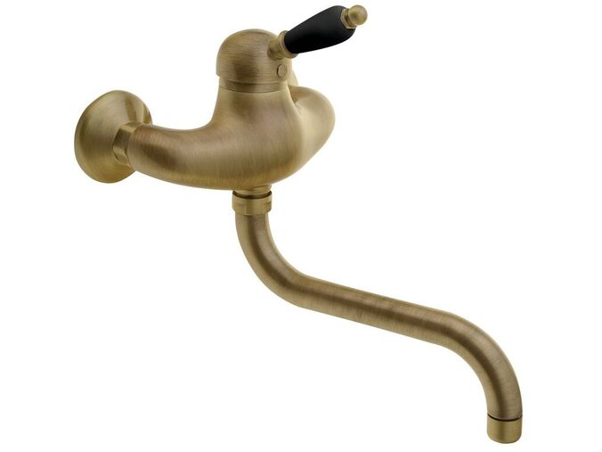 Sapho KIRKÉ BLACK nástěnná baterie, černá páčka, bronz