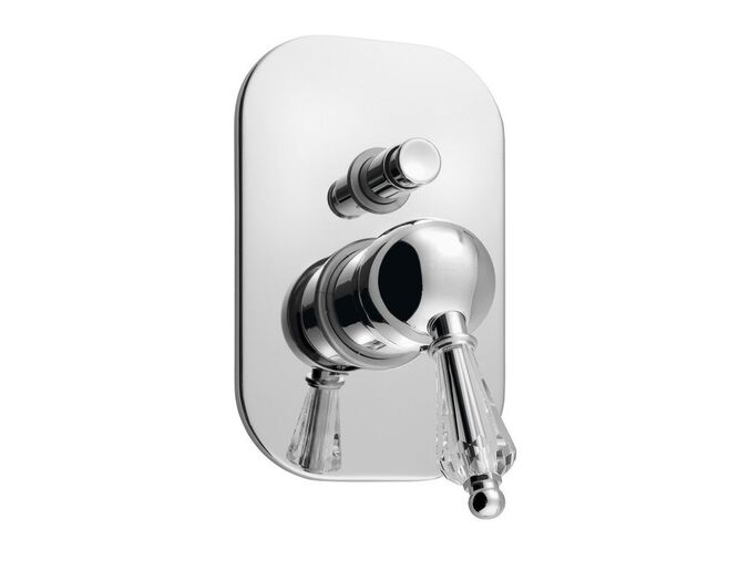 Sapho KIRKÉ CRYSTAL podomítková sprchová baterie, 2 výstupy, páčka krystal, chrom