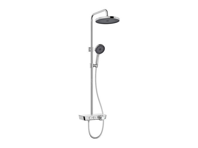 Výprodej vzorku - Kielle Aura Sprchový set s termostatem, 260 mm, 3 proudy, chrom/bílá/černá
