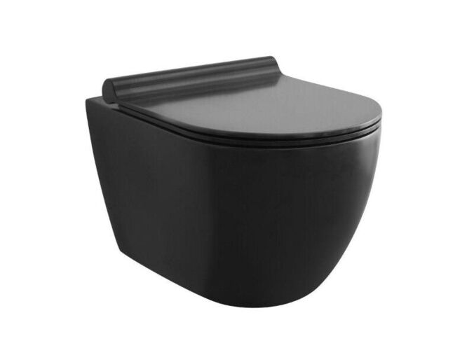 kielle Gaia Závěsné WC se sedátkem SoftClose, Rimless, matná černá