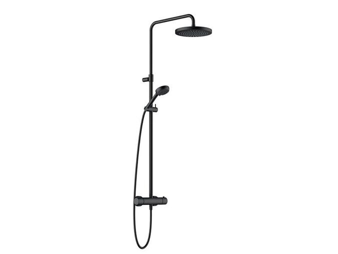Kludi Logo sprchový set Thermostat Dual Shower System s termostatem na zeď, 3 proudy, matná černá
