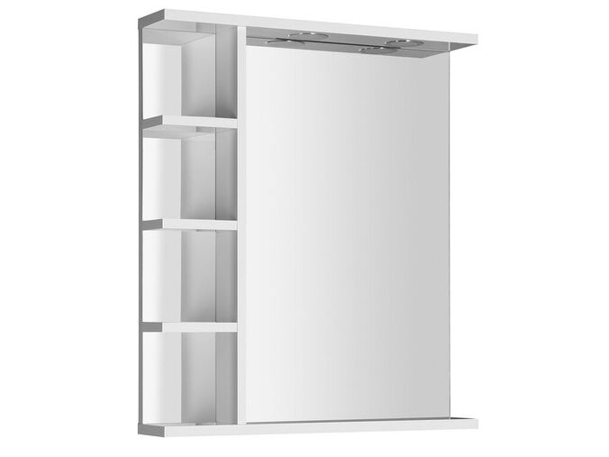 Aqualine KORIN zrcadlo s LED osvětlením a policemi 60x70x12cm