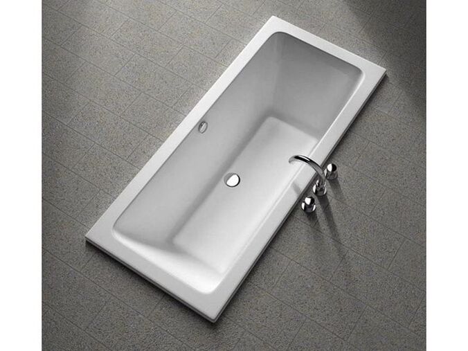 Kolo Modo pravoúhlá vana 180x80 cm, včetně nohou, bílá + Geberit vanová odpadní souprava s ovládáním PushControl, d52, chrom lesk - výprodej vzorku