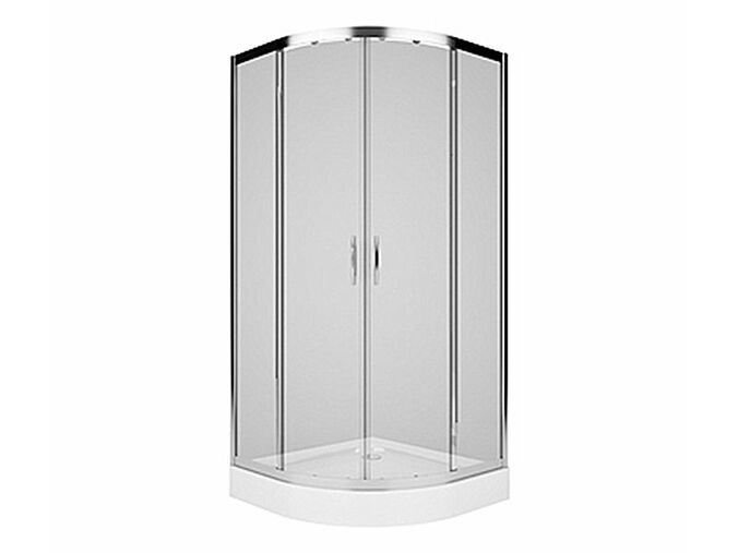 Kolo REKORD čtvrtkruhový sprchový kout 80cm, posuvné dveře, profil stříbrná lesk, sklo čiré