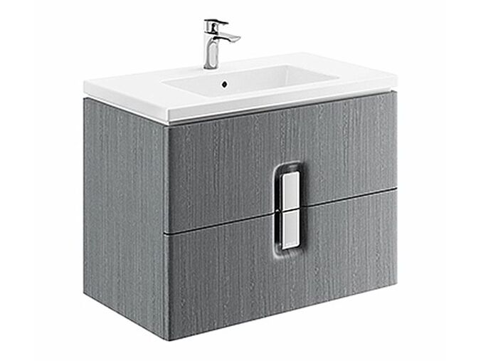 Kolo Twins skříňka pod umyvadlo, 2 zásuvky, závěsná, 80cm, stříbrný grafit