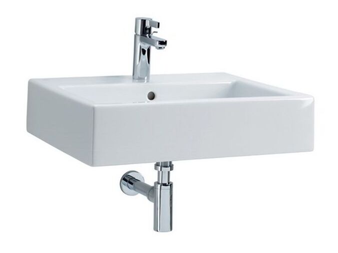 Kolo Twins umyvadlo 60 cm, uvnitř pravoúhlé, s otvorem pro baterii, s přepadem, bílá
