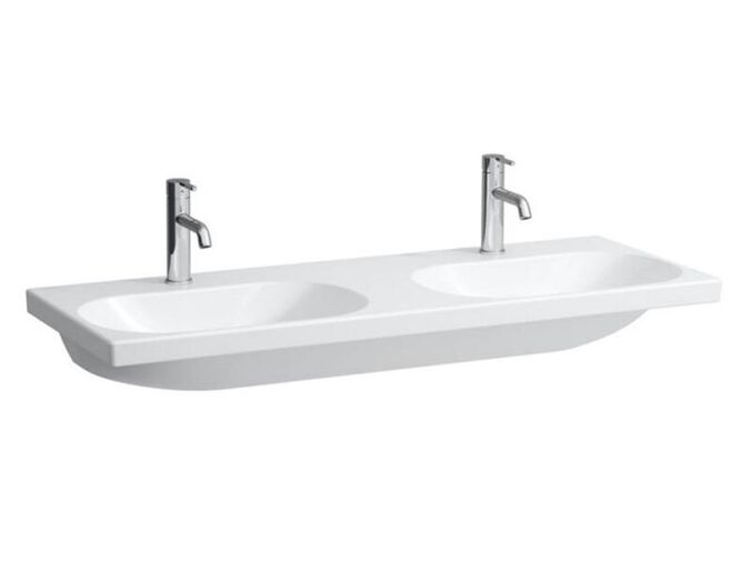 Laufen Lua dvojumyvadlo 120x46 cm, 2 otvory pro baterii, bez přepadu, LLC, bílá