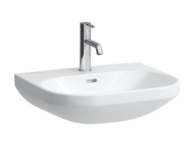 Laufen Lua umyvadlo 55x46 cm, otvor pro baterii, s přepadem, půlkruhové, bílá
