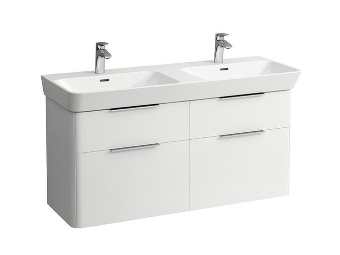 Laufen Moderna skříňka s umyvadlem 124x46,5 cm, 4x zásuvka, bílá mat
